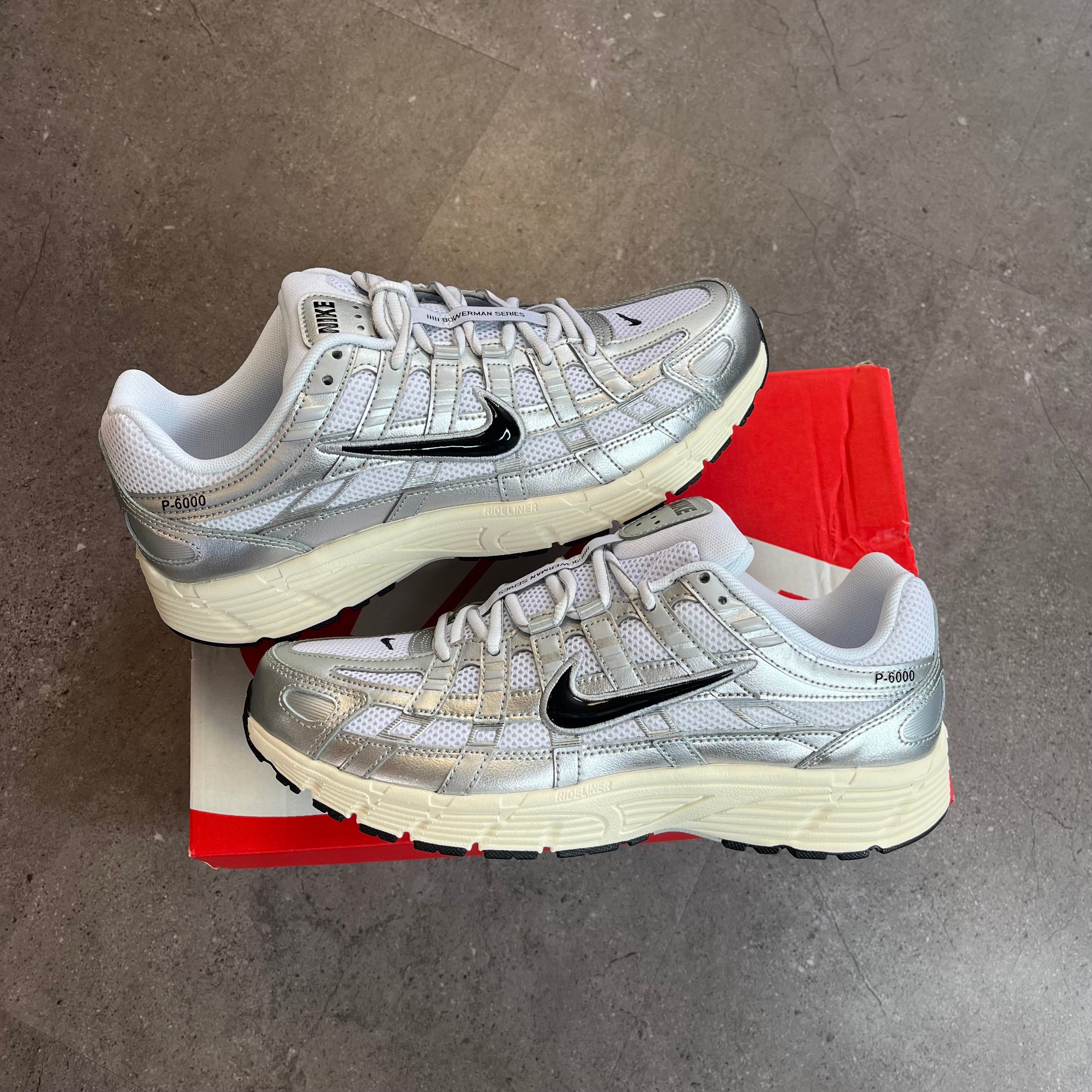 Nike P-6000 Black Metallic Silver Cream