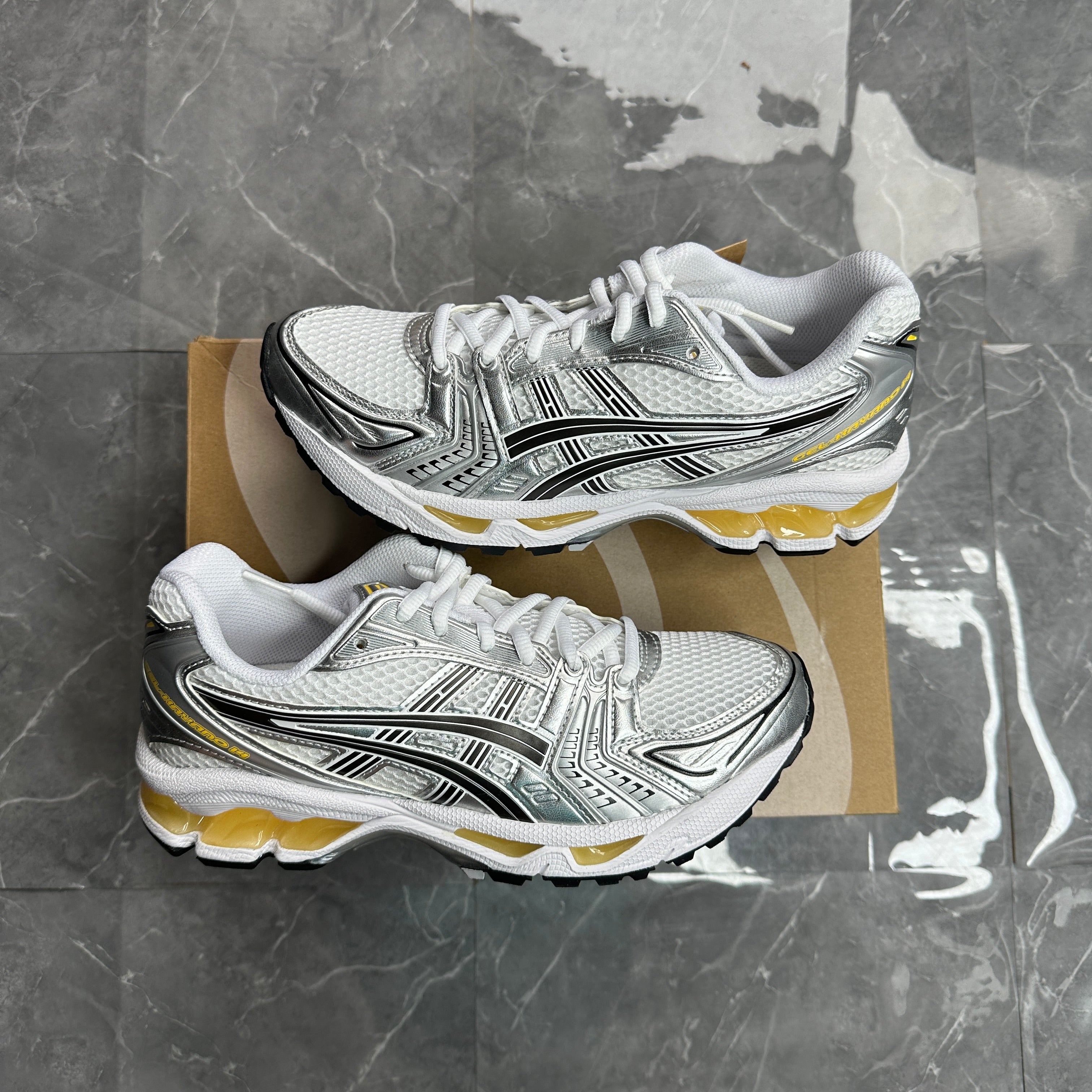 Asics Gel-Kayano 14 White/Tai-Chi Yellow