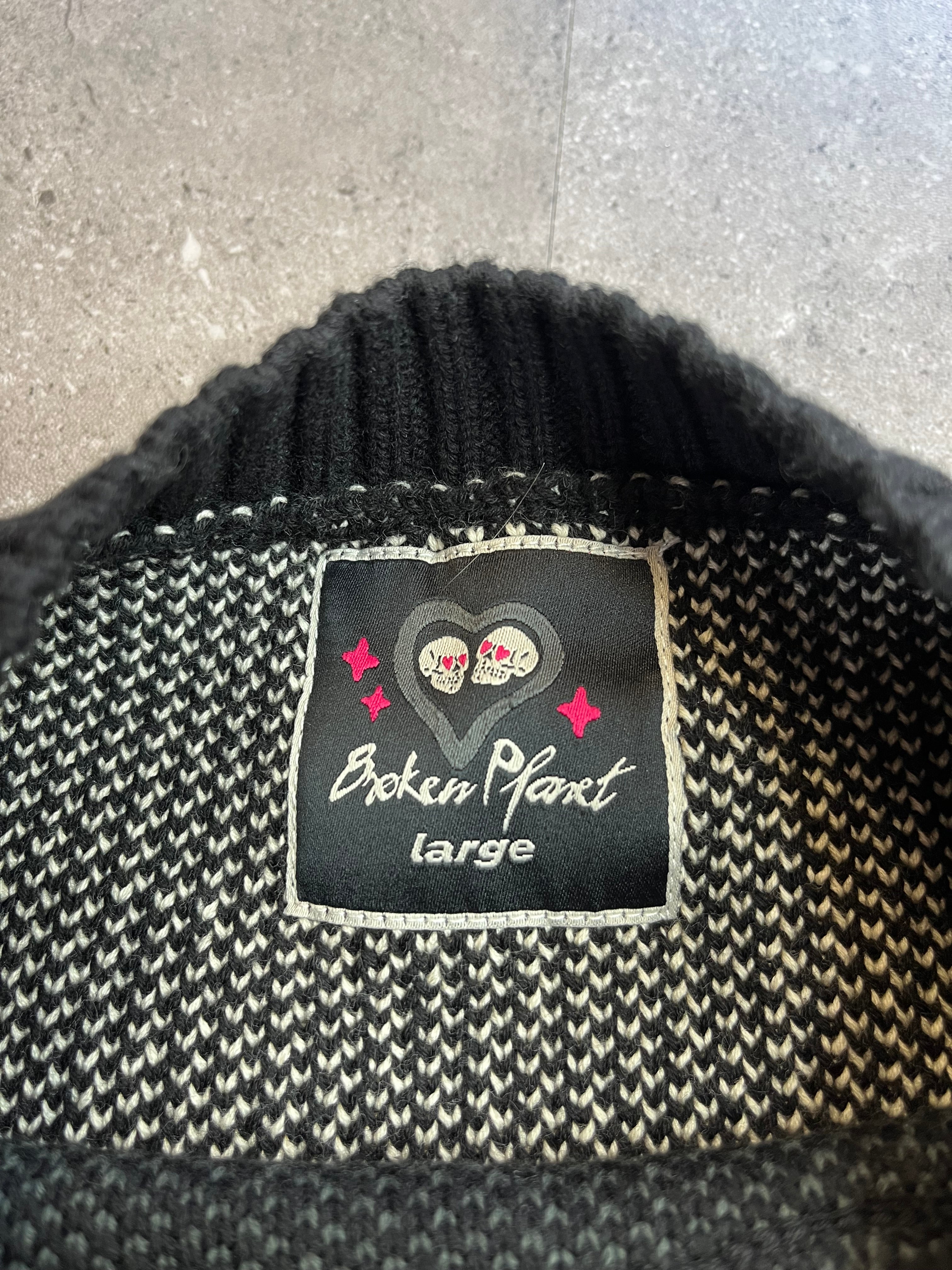 Broken Planet Knitted Sweater Black
