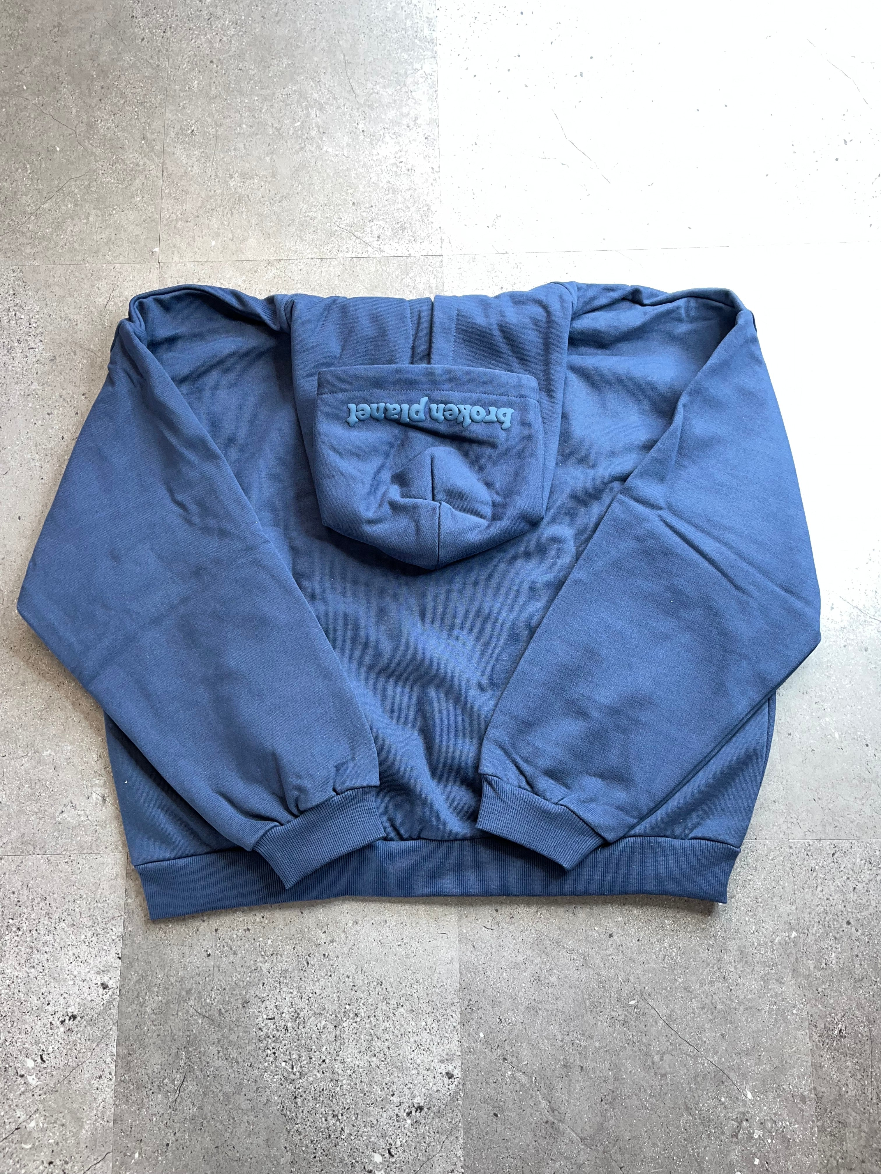 Broken Planet Zip-up Hoodie Deep Navy