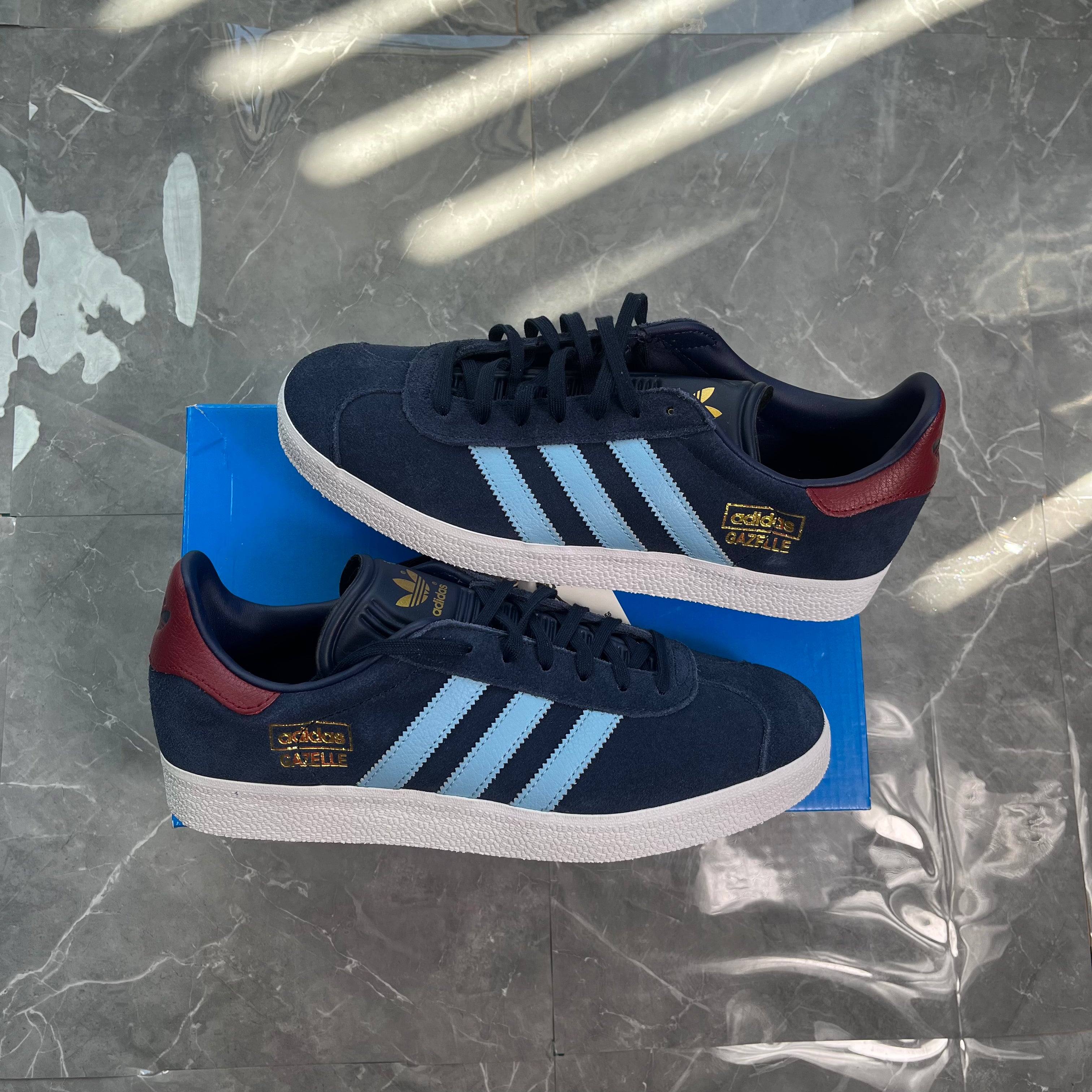 adidas Gazelle Collegiate 'Navy Clear Blue Burgundy'
