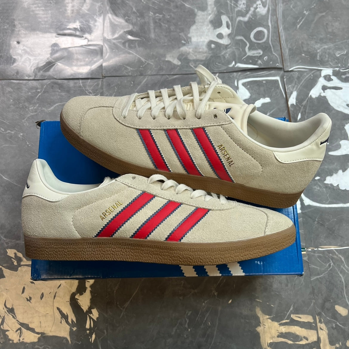 Adidas Gazelle Terrace Oyster White Red Arsenal