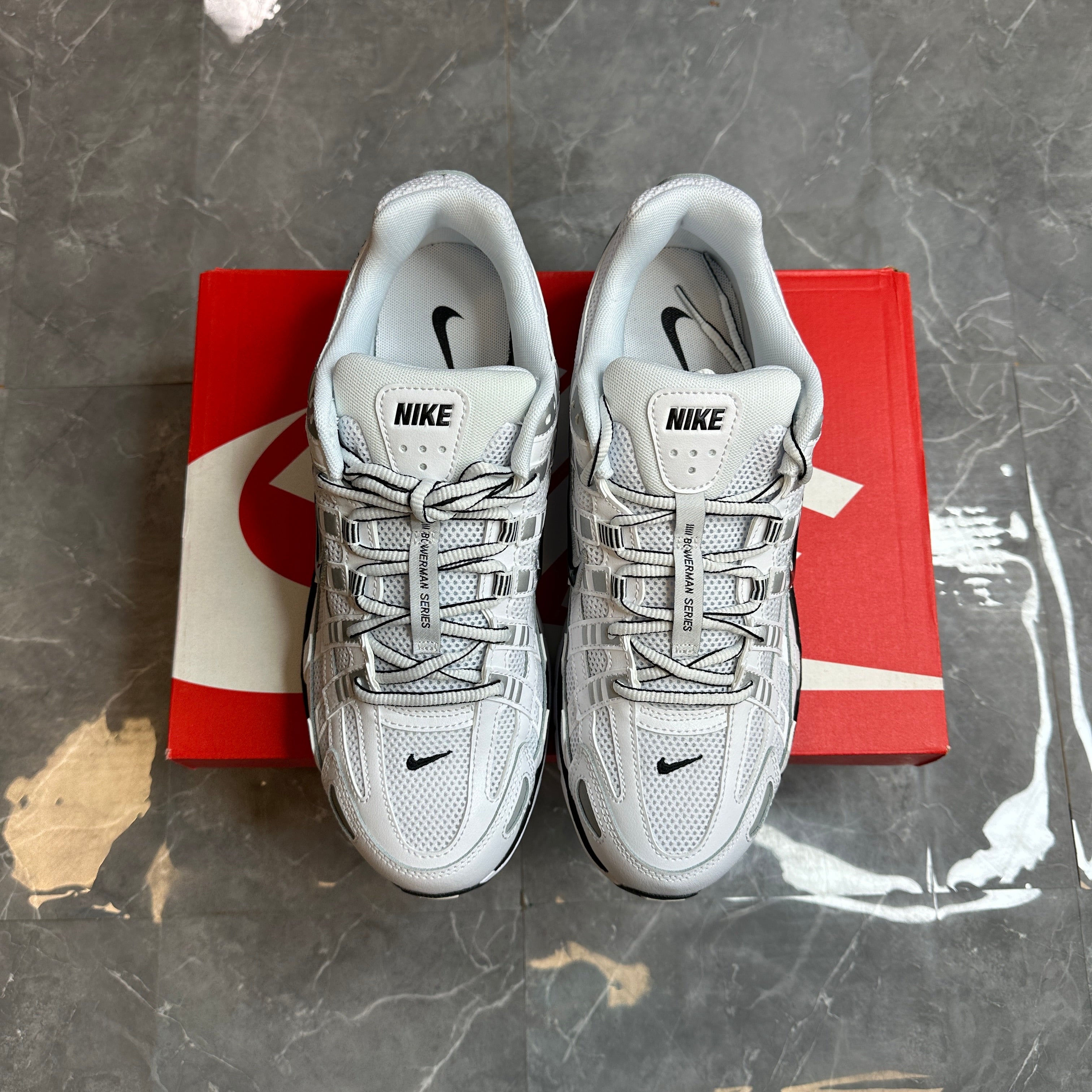 Nike P-6000 Black White Metallic Silver