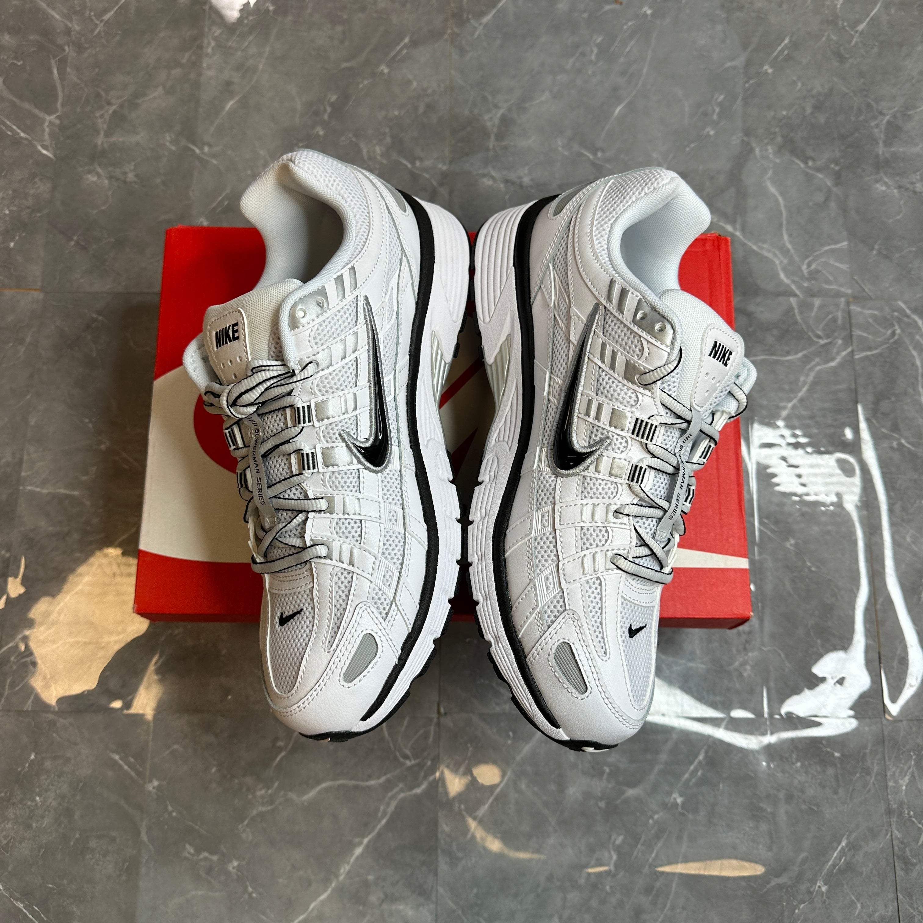 Nike P-6000 Black White Metallic Silver